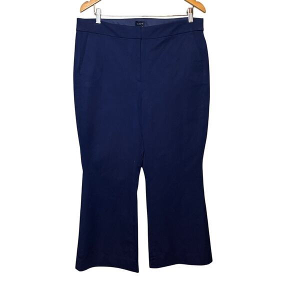 NWT J.Crew Factory Kelsey Pant Navy High Rise Cropped Flare Trousers 14 - Picture 4 of 7